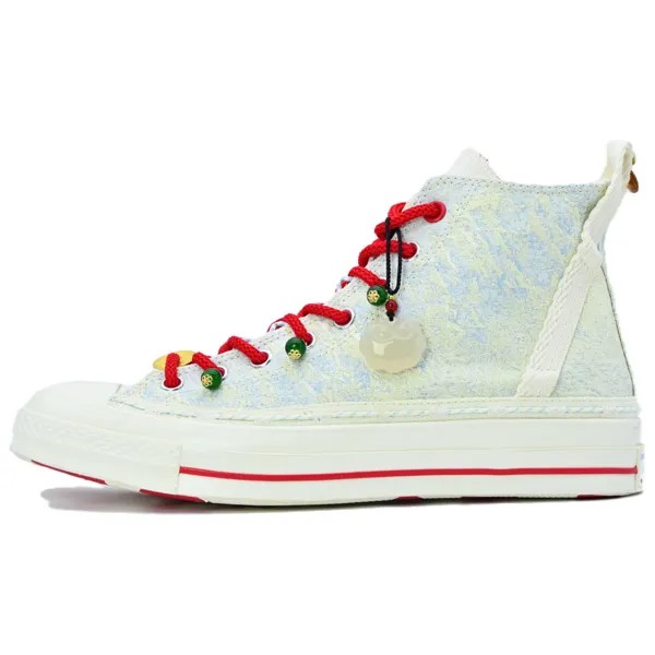 Кроссовки Converse Skateboarding Shoes Unisex High-top Beige/Blue/Red, бежевый/синий/красный