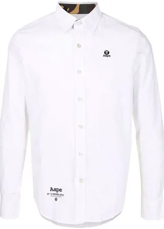 AAPE BY *A BATHING APE® рубашка с длинными рукавами и вышитым логотипом