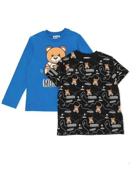 Moschino Kids футболка Teddy Bear с длинными рукавами