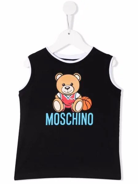 Moschino Kids топ с логотипом