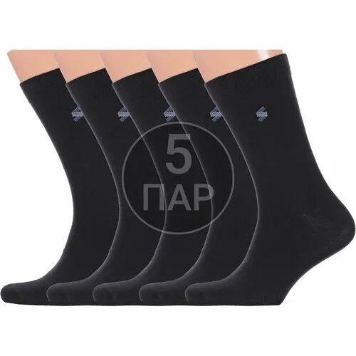 Носки Красная Ветка, комплект, 5 пар, размер 25, черные