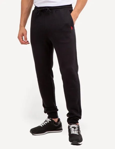 Брюки U.S. Polo Assn. Fleece Jogger With Zip Pockets, черый