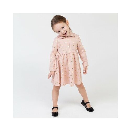 Платье Kaftan, принт сердечки, размер 38, розовый