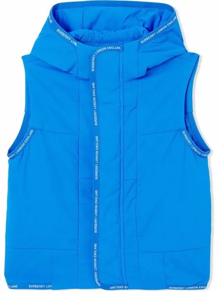 Burberry Kids жилет с капюшоном и логотипом