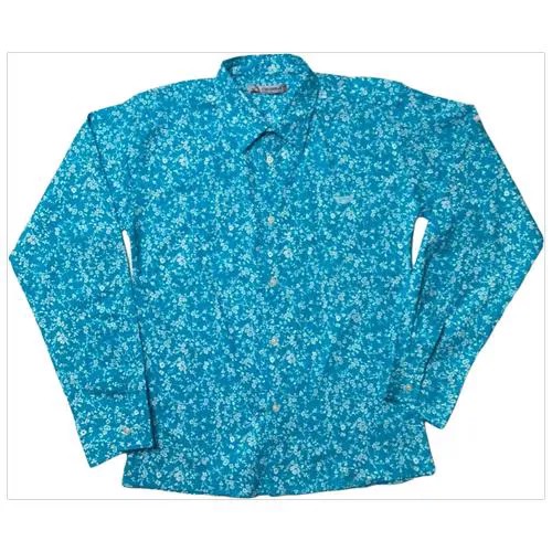 Рубашка Cegisa, прямой силуэт, на пуговицах, длинный рукав, без карманов, размер 134, белый, голубой