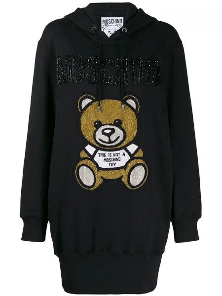 Moschino платье-худи Teddy Bear