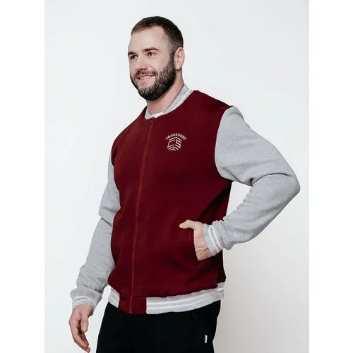 Бомбер CroSSSport, силуэт прямой, без капюшона, утепленная, карманы, воздухопроницаемая, размер 56, бордовый