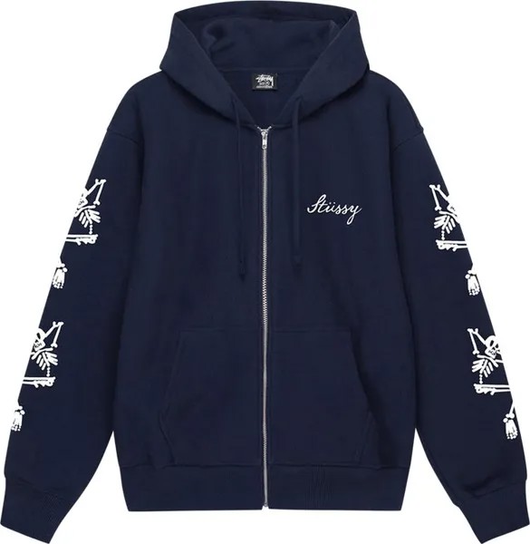 Худи Stussy Paradise Lost Zip Hoodie 'Navy', синий