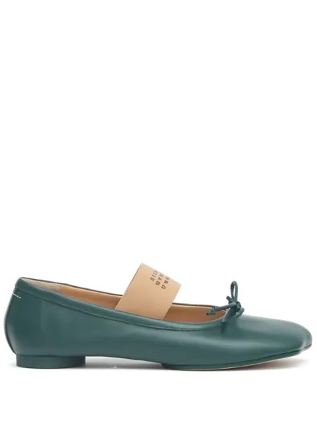 MM6 Maison Margiela балетки Anatomic Numbers, зеленый