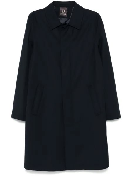 Boggi Milano однобортный тренчкот, синий
