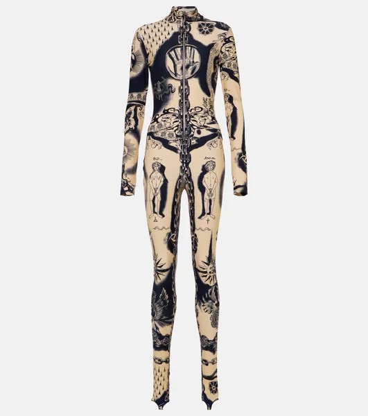Комбинезон из джерси с принтом из коллекции tattoo Jean Paul Gaultier, мультиколор