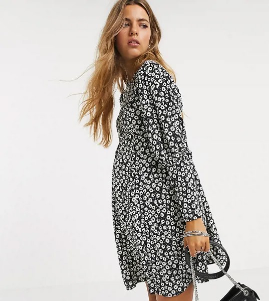 Платье мини с цветочным принтом Topshop Maternity-Черный