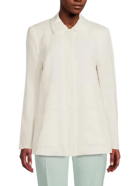 Куртка-рубашка из смесового шелка Mulberry Akris, цвет Ecru