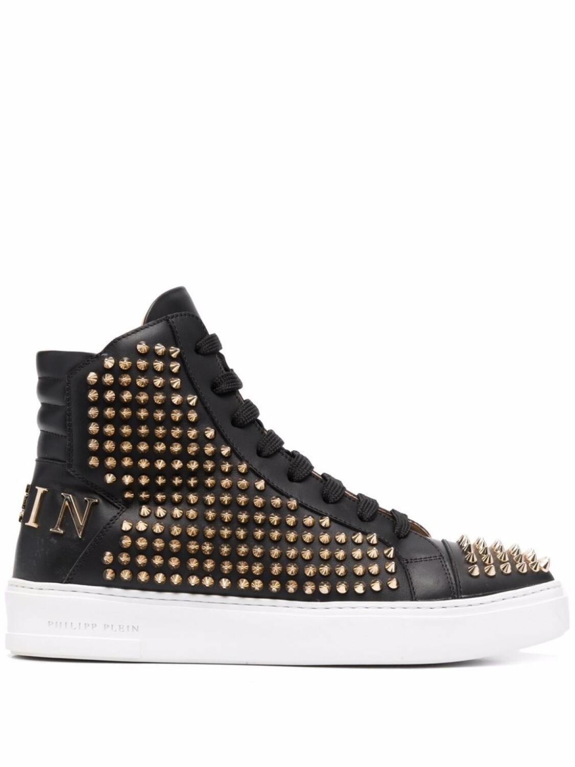 Philipp Plein высокие кеды Brooches с заклепками, черный
