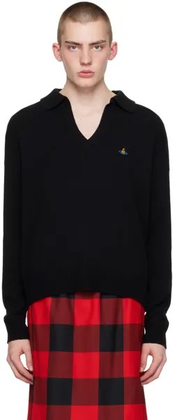 Черная рубашка-поло в рубчик Vivienne Westwood