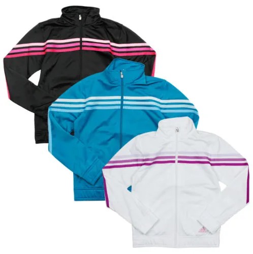 Спортивная куртка Adidas Youth Girls Pursuit с тремя полосками на молнии, варианты цвета