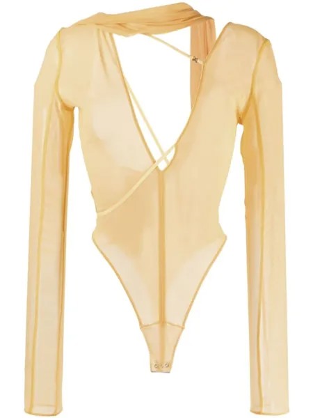 Jacquemus боди Le Body Abanaba, оранжевый