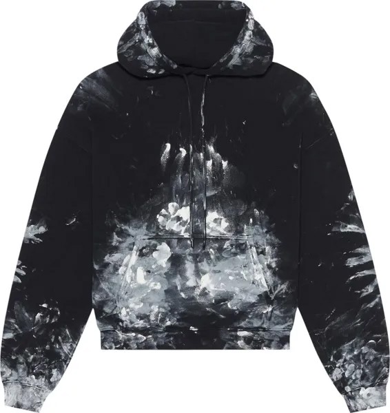 Худи Balenciaga Painter Fitted Hoodie 'Black/White', черный