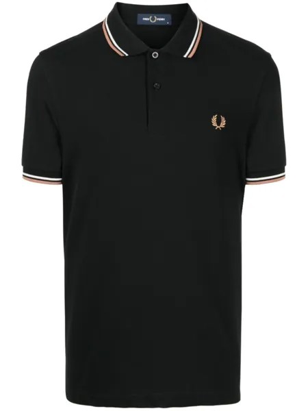 Fred Perry рубашка поло с вышитым логотипом, черный