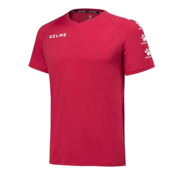 Футболка с короткими рукавами Kelme Футболка унисекс Lince красного цвета