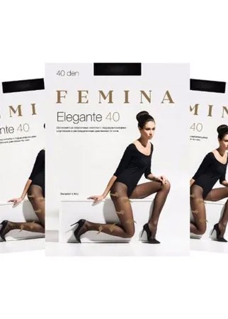 Женские колготки Femina, Elegante 40 den, набор 3 шт., черный, размер 3