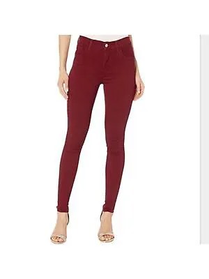 Женские темно-бордовые джинсы-скинни LEVIS с молнией и карманами 25
