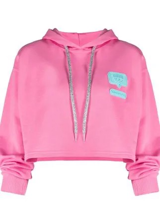 Chiara Ferragni укороченное худи с нашивкой-логотипом
