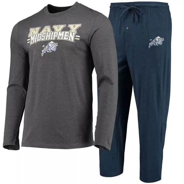 Мужская футболка Concepts Sport темно-синяя/темно-серая темно-синяя футболка с длинными рукавами и брюки для гардемаринов комплект для сна