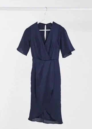 Темно-синее платье миди с рукавами-кимоно TFNC Bridesmaid-Темно-синий