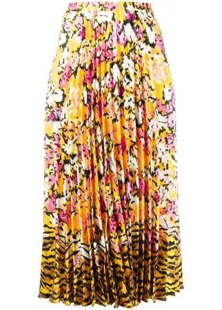 Saloni плиссированная юбка с цветочным принтом