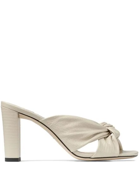 Jimmy Choo мюли Avenue 85 с драпировкой, нейтральный цвет