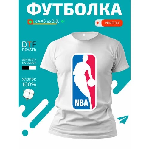 Футболка GoldenCate логотип NBA, 1 шт., размер S, белый
