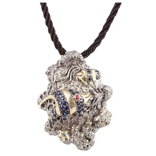 Подвеска из серебра с сапфирами и топазами 4390-5LG-SM-BT-BJ JV