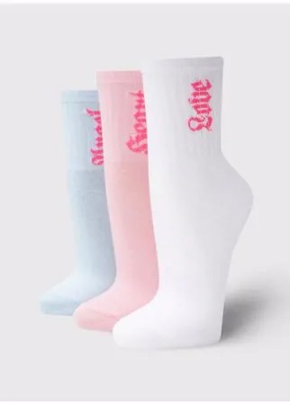 Набор носков, 3 пары ТВОЕ A7166 размер ONES, мультицвет, WOMEN