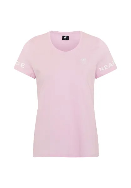 Футболка с принтованными рукавами POLO SYLT, цвет Pink Lady