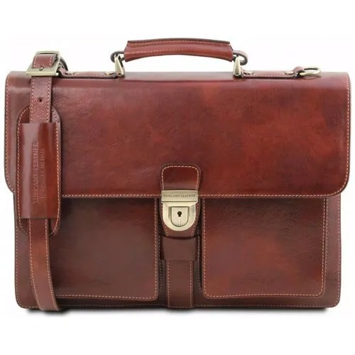 Мужской кожаный портфель Tuscany Leather Assisi TL141825 коричневый