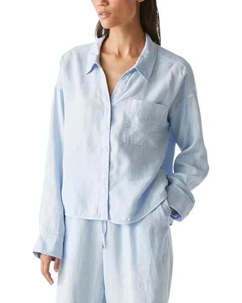 Рубашка Michael Stars Gracie Crop Button Down, цвет Water