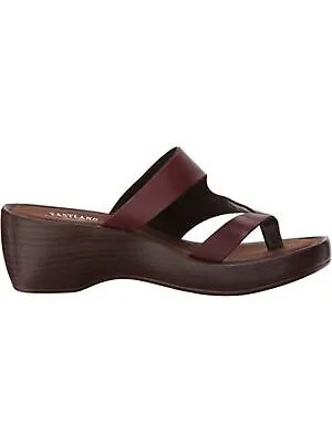 EASTLAND Womens Brown 1/2 Platfrom Laurel Wedge Slip On Thong Sandals 8 W