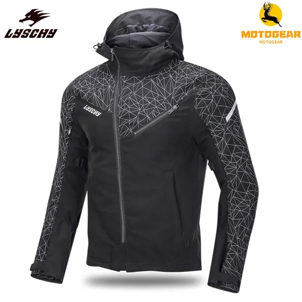 Защитная куртка LYSCHY, мотоциклетная одежда, велосипедная спортивная мужская толстовка, водонепроницаемая байкерская куртка