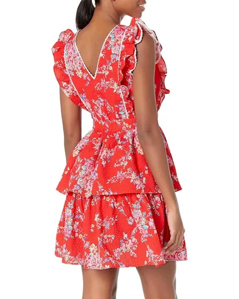 Платье Betsey Johnson Bush Gardens Seersucker Mini Dress, красный