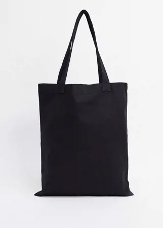 Плотная сумка-тоут черного цвета из органического хлопка ASOS DESIGN-Черный