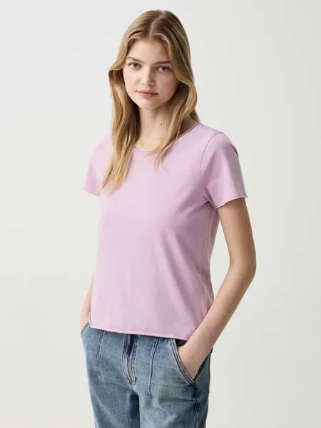 Футболка с круглым вырезом и закругленным краем Ovs, цвет light pink