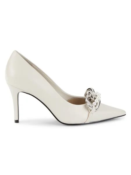 Кожаные туфли Shea Curb Link Karl Lagerfeld Paris, цвет Soft White