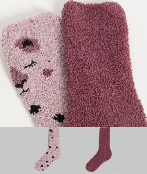 Набор из 2 пар мягких носков со звериным принтом Hunkemoller-Разноцветный