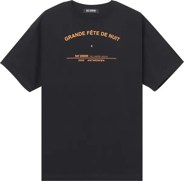 Футболка Raf Simons Printed T-Shirt 'Black', черный