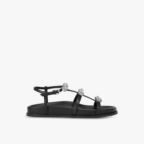 Плоские кожаные сандалии Pierra с бантом Kurt Geiger London, черный