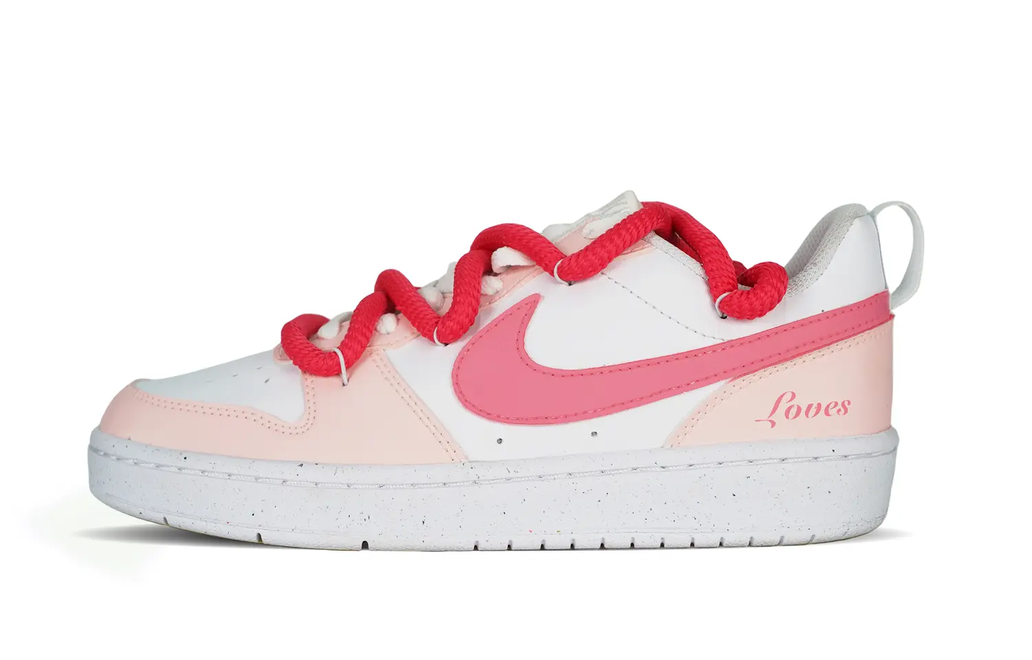 Кроссовки Nike Court Borough Skateboarding Shoes Women's Low-top White/pink/red, белый/красный