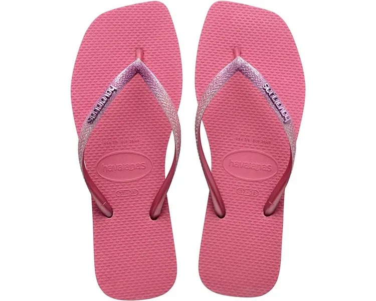 Сандалии Havaianas Slim Square Glitter Flip Flop Sandal, цвет Velvet Rose