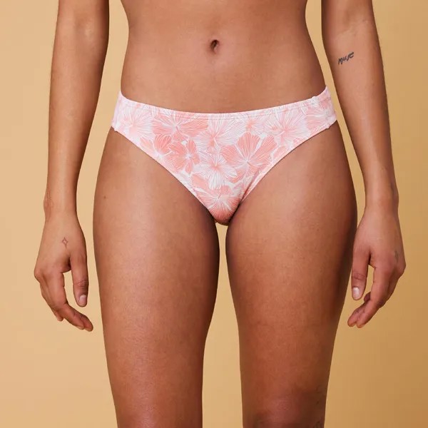 Женские высокие плавки бикини кораллового цвета ROXY, цвет weiss