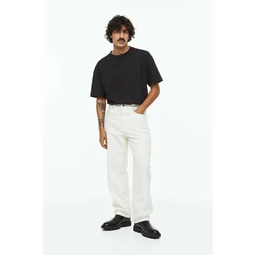 Джинсы широкие H&M, размер 31/30, белый
